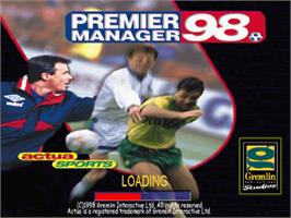 Title screen of Premier Manager 98 on the Sony Playstation.
