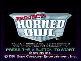 Title screen of Project: Horned Owl on the Sony Playstation.