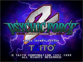 Title screen of Psychic Force 2 on the Sony Playstation.
