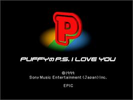 Title screen of Puffy No P.s. I Love You on the Sony Playstation.