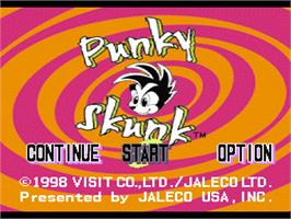 Title screen of Punky Skunk on the Sony Playstation.