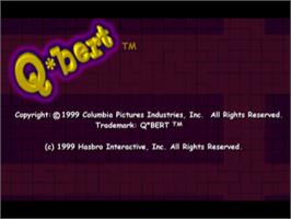 Title screen of Q*Bert on the Sony Playstation.