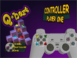 Title screen of Q-bert on the Sony Playstation.