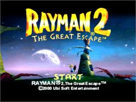 Title screen of Rayman 2: The Great Escape on the Sony Playstation.