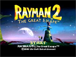 Title screen of Rayman 2 - The Great Escape on the Sony Playstation.