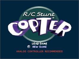 Title screen of Rc Stunt Copter on the Sony Playstation.