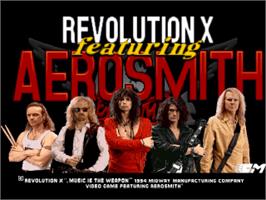 Title screen of Revolution X on the Sony Playstation.