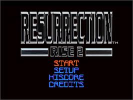 Title screen of Rise 2 - Resurrection on the Sony Playstation.