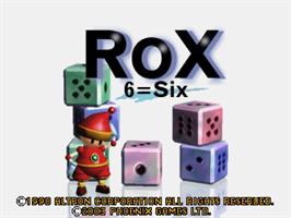 Title screen of Rox on the Sony Playstation.