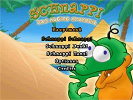 Title screen of Schnappi - Das Kleine Krokodil - 3 Fun-games on the Sony Playstation.