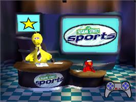 Title screen of Sesame Street Sports on the Sony Playstation.
