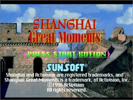Title screen of Shanghai - Great Moments on the Sony Playstation.