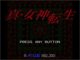 Title screen of Shin Megami Tensei on the Sony Playstation.
