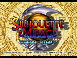 Title screen of Silhouette Mirage on the Sony Playstation.