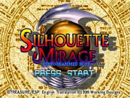 Title screen of Silhouette Mirage on the Sony Playstation.