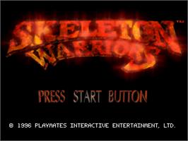 Title screen of Skeleton Warriors on the Sony Playstation.