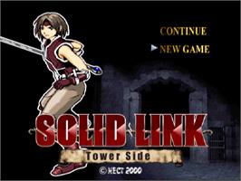 Title screen of Solid Link - Tower Side on the Sony Playstation.
