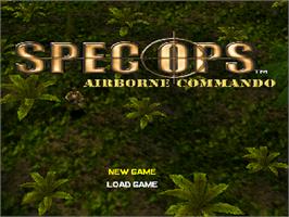 Title screen of Spec Ops - Airborne Commando on the Sony Playstation.