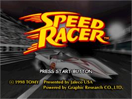Title screen of Speed Racer on the Sony Playstation.