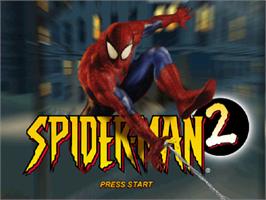 Title screen of Spider-man 2 on the Sony Playstation.