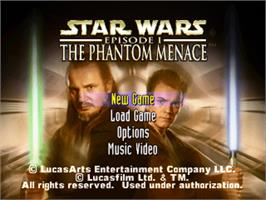 Title screen of Star Wars - Episode 1 - The Phantom Menace on the Sony Playstation.