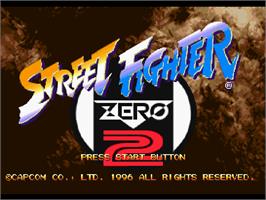 Title screen of Street Fighter Alpha 2 on the Sony Playstation.