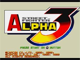 Title screen of Street Fighter Alpha 3 on the Sony Playstation.