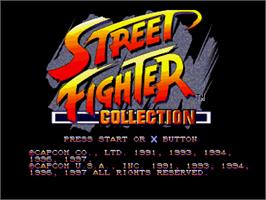 Title screen of Street Fighter Collection on the Sony Playstation.