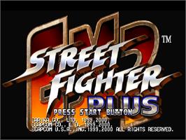 Title screen of Street Fighter Ex2 Plus on the Sony Playstation.