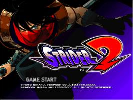 Title screen of Strider on the Sony Playstation.