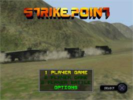 Title screen of Strikepoint - The Hex Missions on the Sony Playstation.