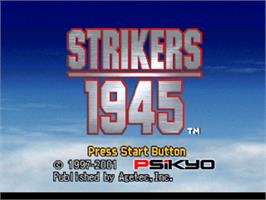 Title screen of Strikers 1945 on the Sony Playstation.