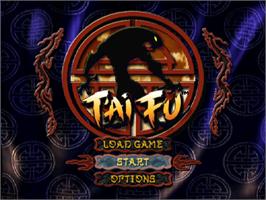 Title screen of T'ai Fu - Wrath Of The Tiger on the Sony Playstation.