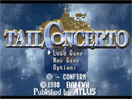Title screen of Tail Concerto on the Sony Playstation.