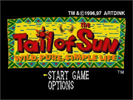 Title screen of Tail Of The Sun - Wild, Pure, Simple Life on the Sony Playstation.