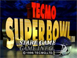 Title screen of Tecmo Super Bowl on the Sony Playstation.