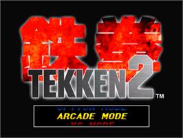Title screen of Tekken 2 on the Sony Playstation.