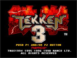 Title screen of Tekken 3 on the Sony Playstation.