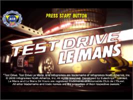 Title screen of Test Drive: Le Mans on the Sony Playstation.