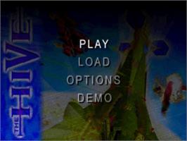 Title screen of The Hive on the Sony Playstation.