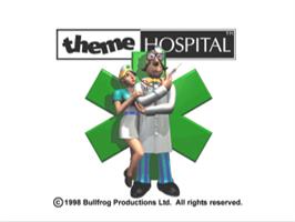 Title screen of Theme Hospital on the Sony Playstation.