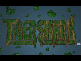 Title screen of Tigershark on the Sony Playstation.