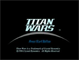 Title screen of Titan Wars on the Sony Playstation.