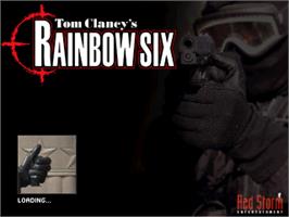 Title screen of Tom Clancy's Rainbow Six on the Sony Playstation.