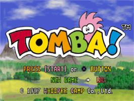 Title screen of Tomba! on the Sony Playstation.