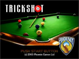 Title screen of Trickshot on the Sony Playstation.