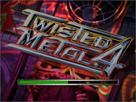 Title screen of Twisted Metal 4 on the Sony Playstation.