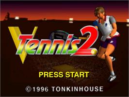 Title screen of V-tennis 2 on the Sony Playstation.