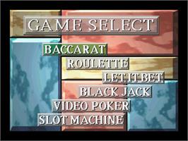 Title screen of Vegas Casino on the Sony Playstation.