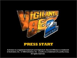 Title screen of Vigilante 8 - 2nd Offense on the Sony Playstation.